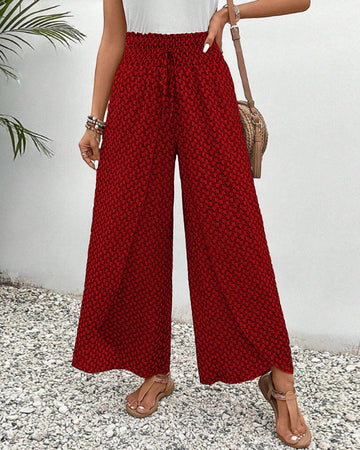 Lisette Hose mit weitem Bein und geometrischem Druck