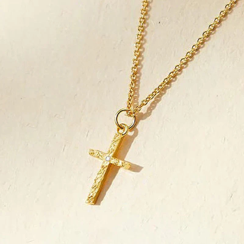 Kreuz-Initialen-Ketten-Set | Gold