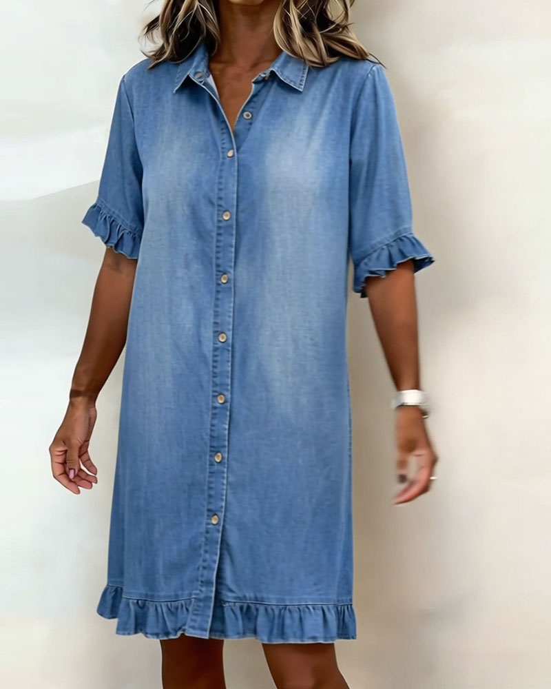 Maria | Bequemes Denim-Kleid mit schmeichelnden Falten