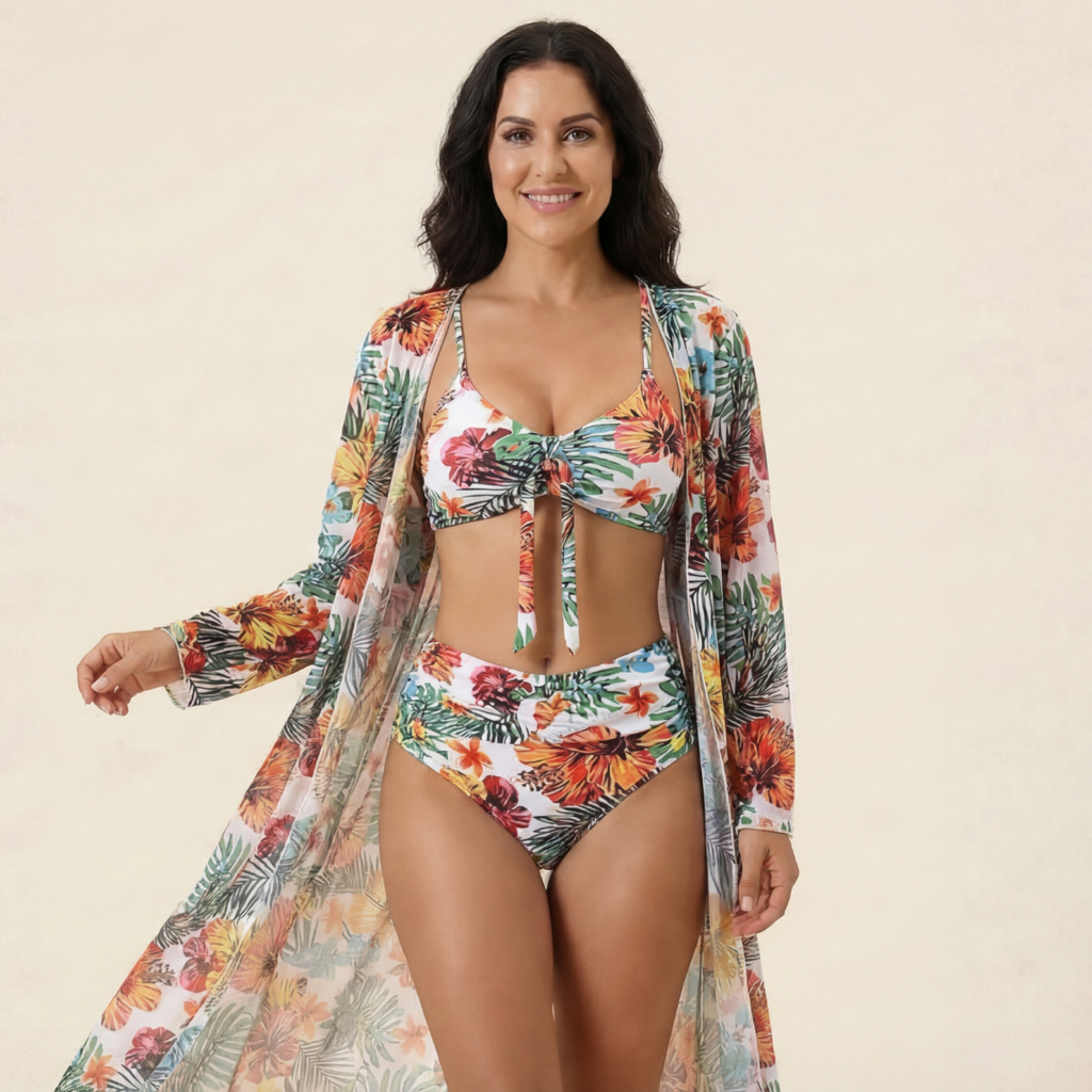 Samoa – Tropischer Bikini mit Passendem Kimono