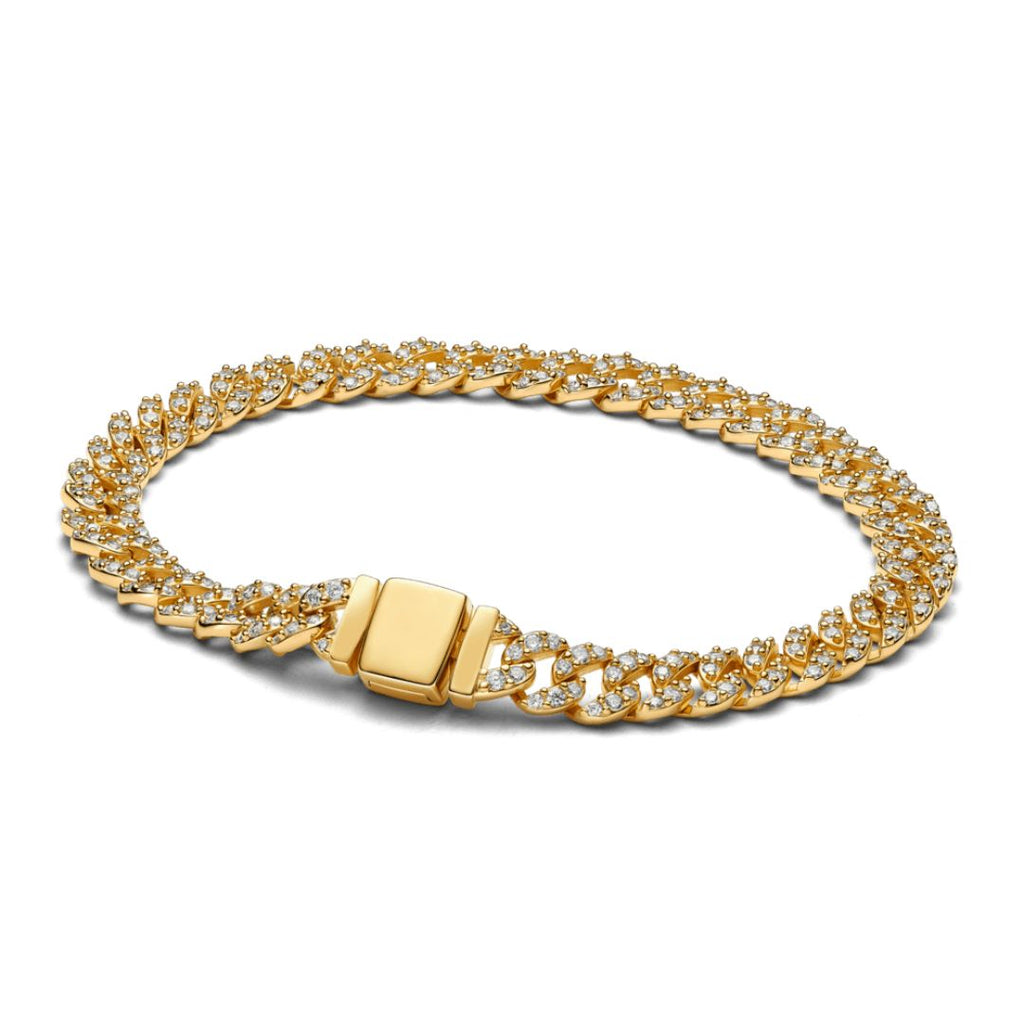 Pavé Cuban-Armband | Gold