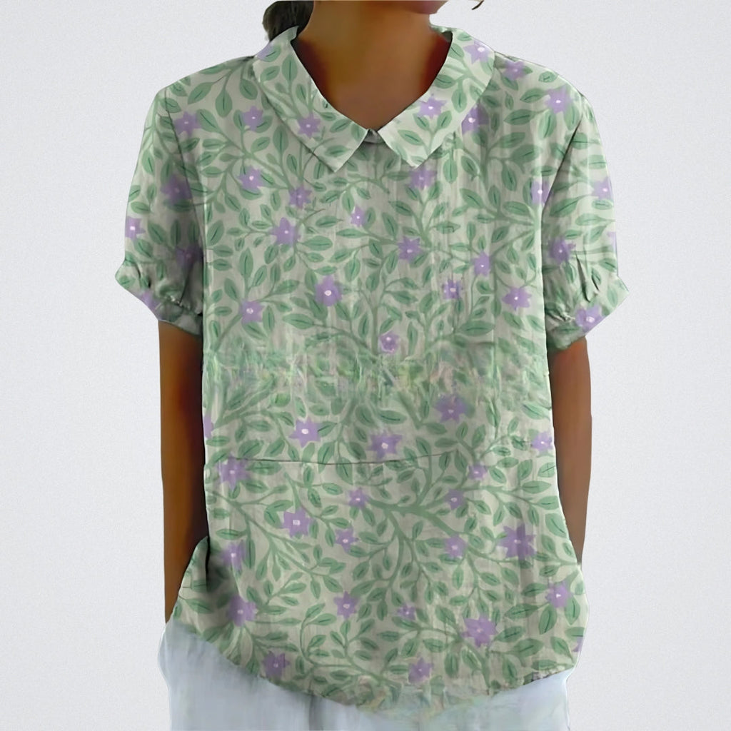 Jutta™ | Bluse aus floralem Leinen