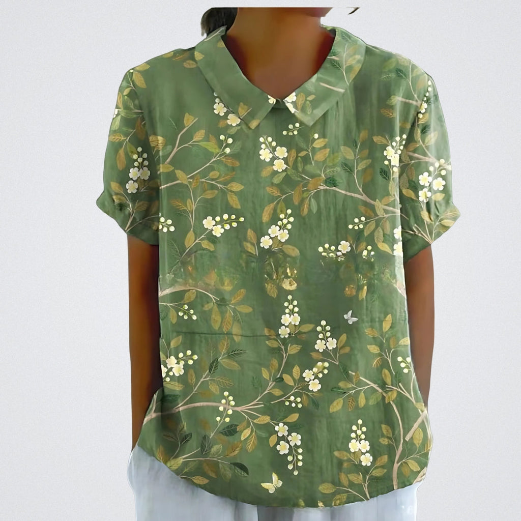 Jutta™ | Bluse aus floralem Leinen