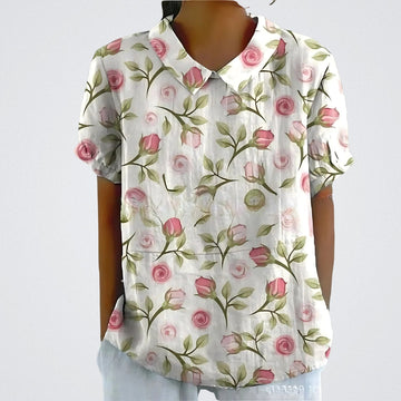 Jutta™ | Bluse aus floralem Leinen