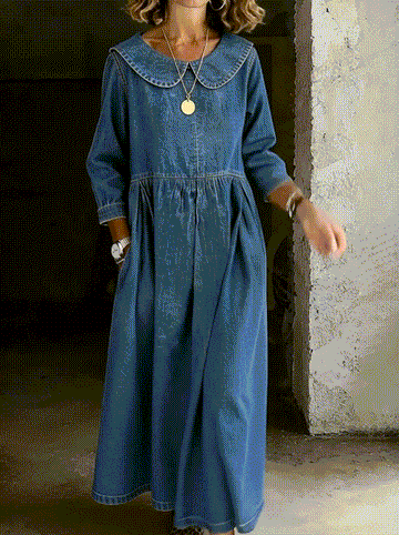 Clara | Jeanskleid mit Peter-Pan-Kragen