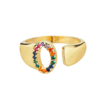 Goldener Ring mit Personalisiertem Buchstaben (Verstellbar)