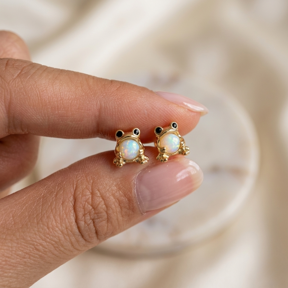 Frosch Opal Ohrringe