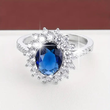 Goldener Ring mit Saphir