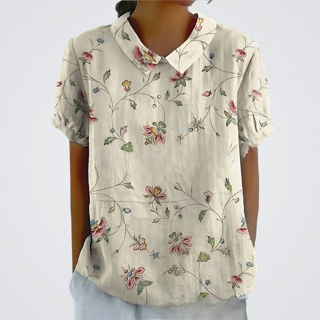 Jutta™ | Bluse aus floralem Leinen