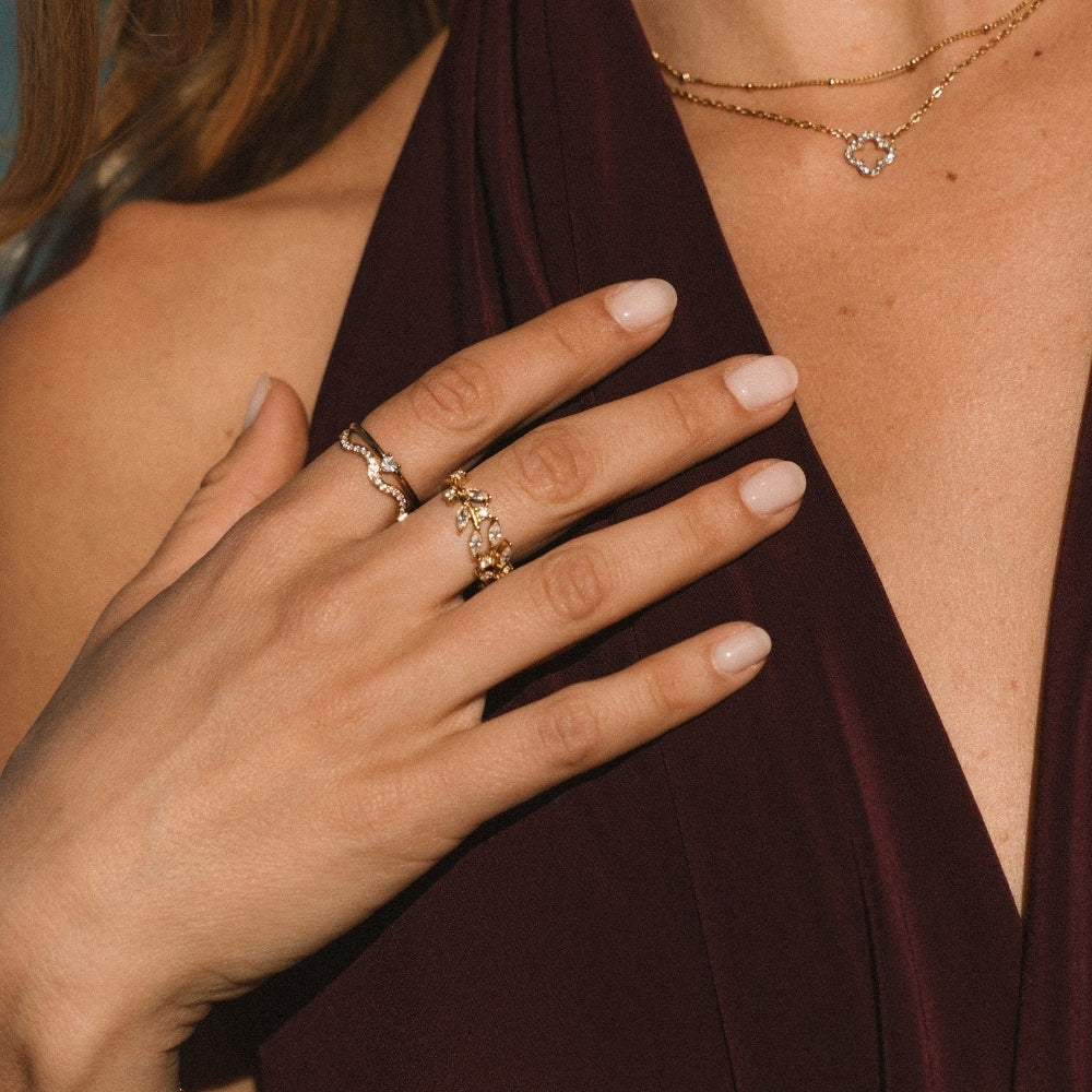 18K Gold Kristall-Rankenring