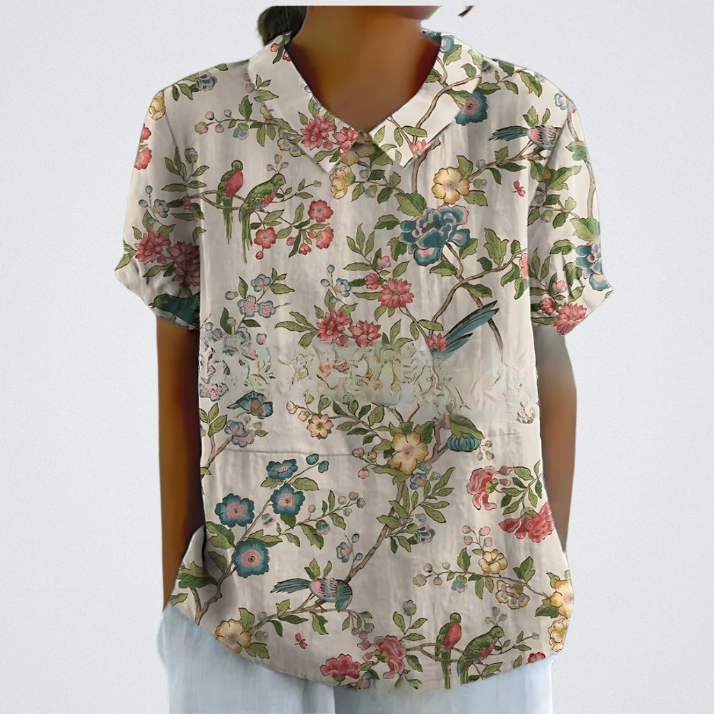 Jutta™ | Bluse aus floralem Leinen