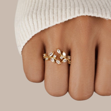 18K Gold Kristall-Rankenring