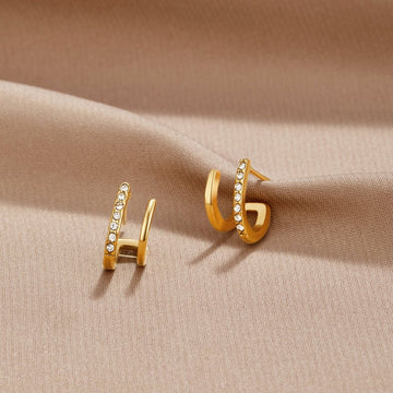 18K Gold & Kristall Klauenohrringe