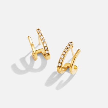 18K Gold & Kristall Klauenohrringe