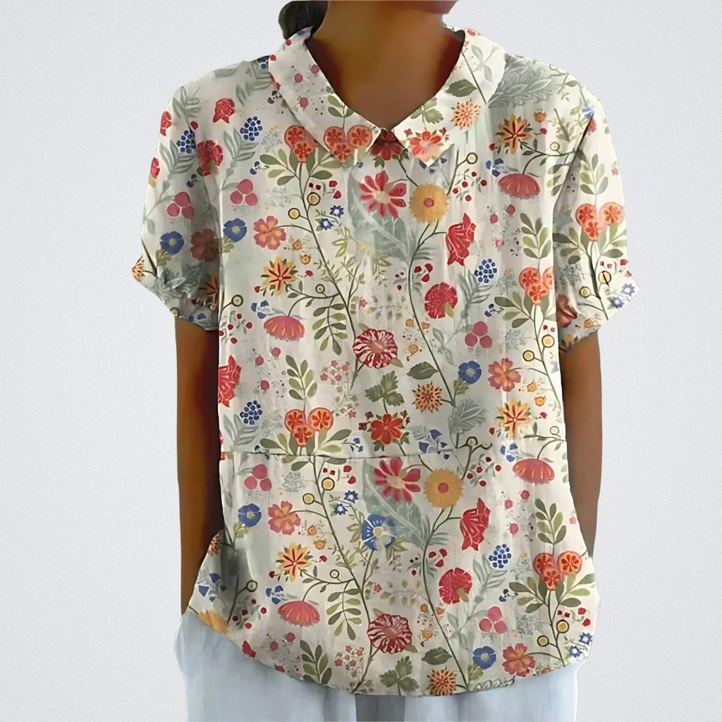 Jutta™ | Bluse aus floralem Leinen