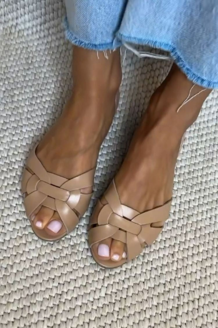 Serafina | Geflochtene Natur-Sandalen
