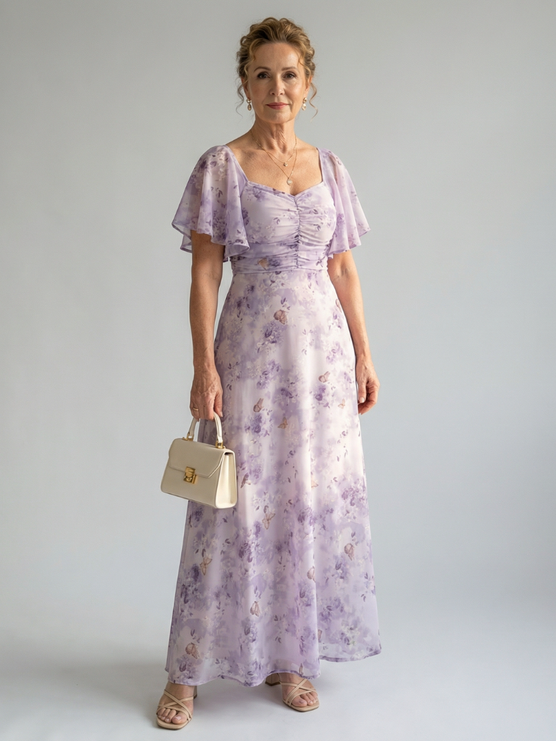 Vaelis | Midi-Kleid mit Flügelärmeln