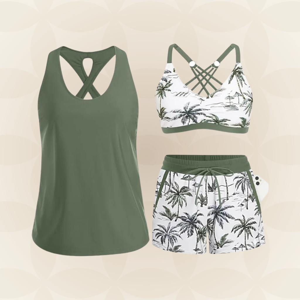Rosalie | Badeanzug Set mit Kordelzug und Atmungsaktivem Material