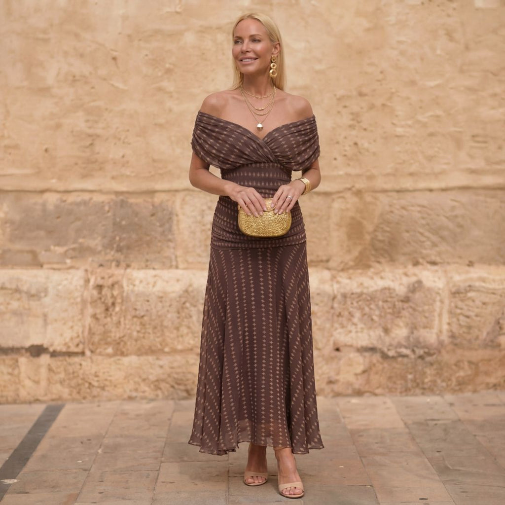 Sienna | Geometrisches Fließendes Kleid