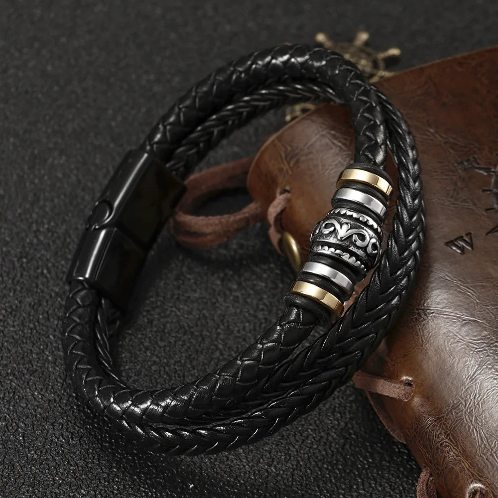 An meinen Enkel – Dreifaches Lederarmband