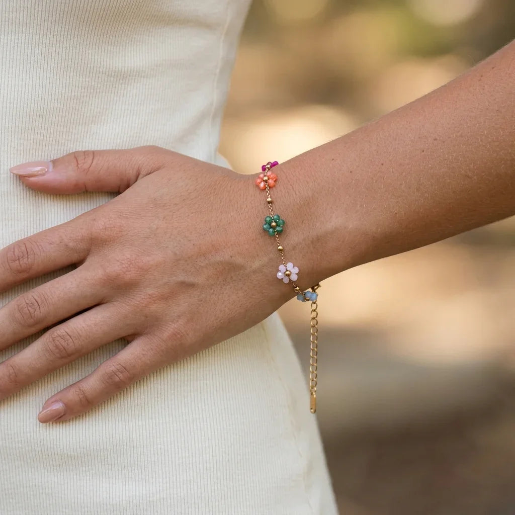 Azalea Blumen Gold Armband