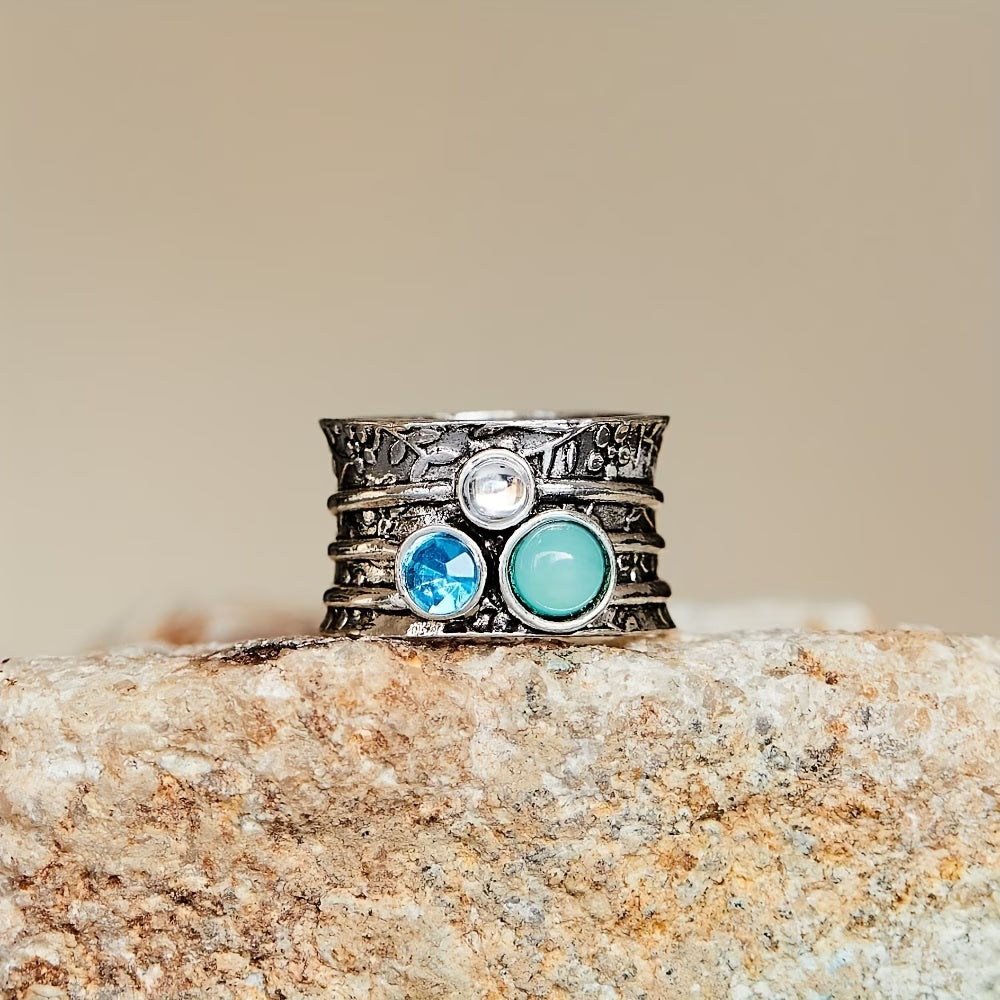 Boho Vintage Türkis-Edelsteinring