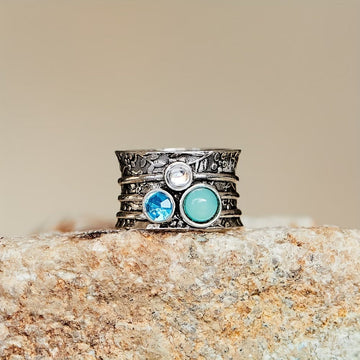 Boho Vintage Türkis-Edelsteinring