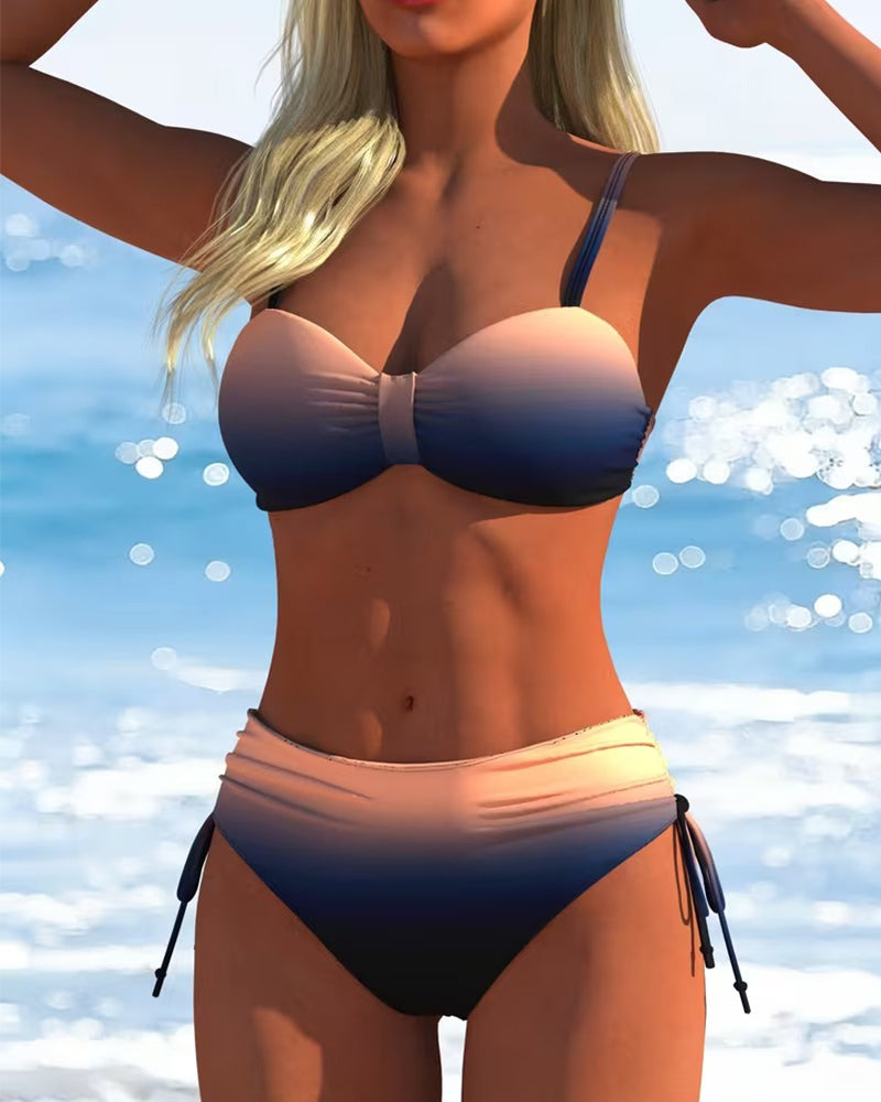 Bikini Farbverlauf Muster Mit Kordel