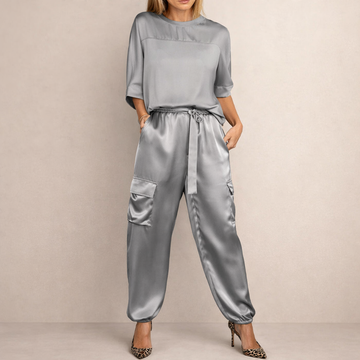 Erin | Lässiges Satin Cargo Set