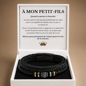 An meinen Enkel – Dreifaches Lederarmband