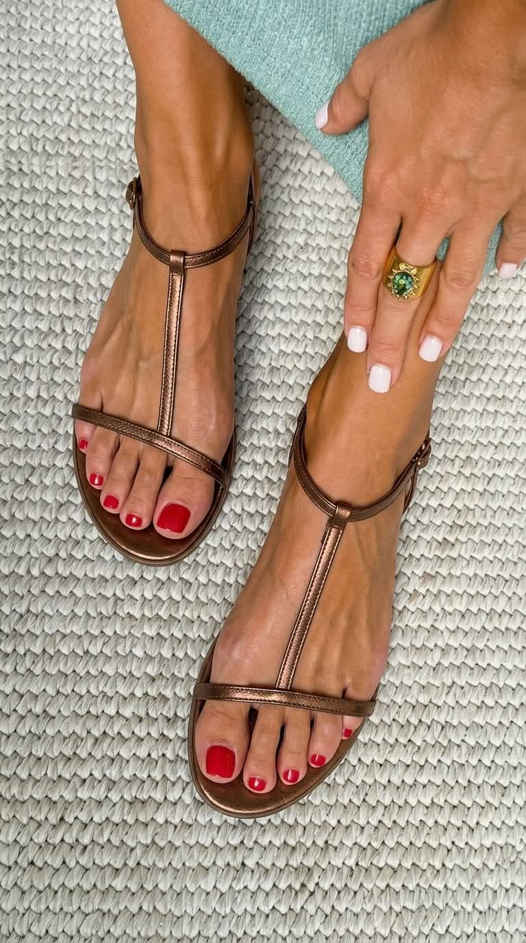 Rosalba | Bequeme Goldene Sandalen mit Fußbett-Unterstützung