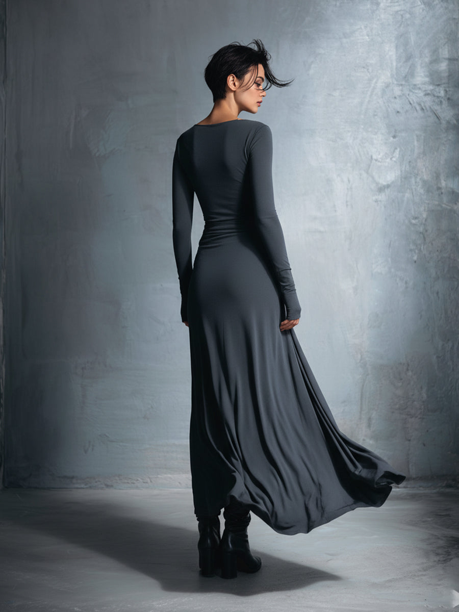 Gabriella | Langes Kleid mit seitlichem Knoten