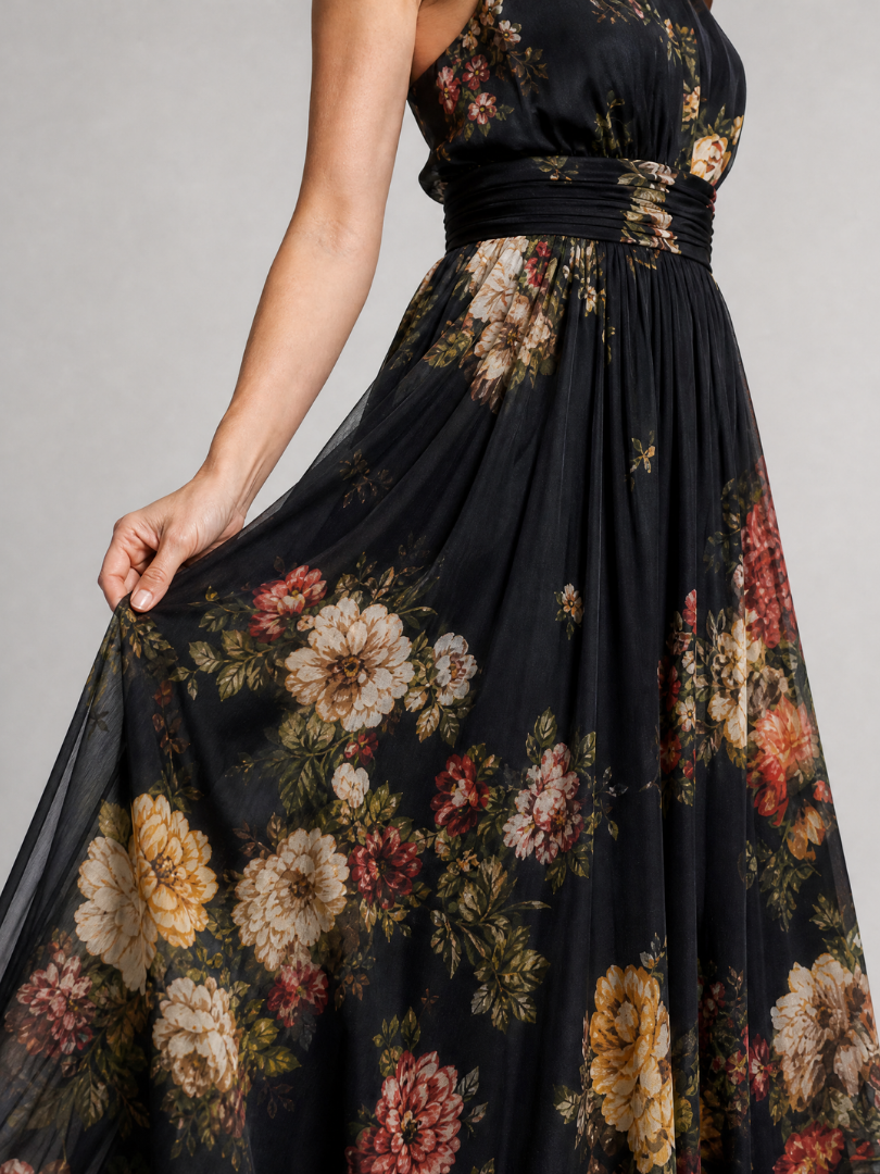 Sior | Florales Neckholder-Midi-Kleid
