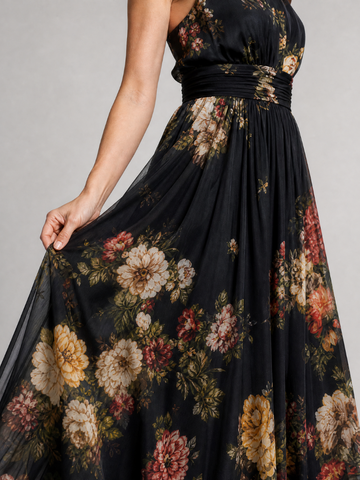 Sior | Florales Neckholder-Midi-Kleid