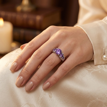 Silberner Amethyst-Vintage-Ring