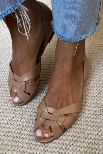 Serafina | Geflochtene Sandalen in Naturfarbe