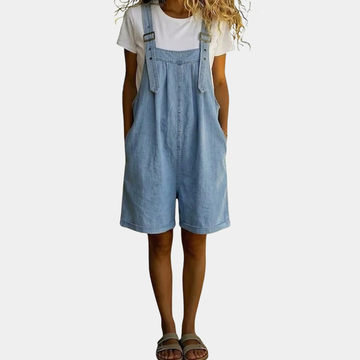 Isabel – Kurzer Denim-Jumpsuit mit Vintage-Waschung