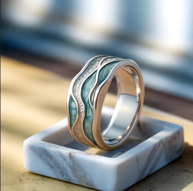 Türkiser Wellen-Ring