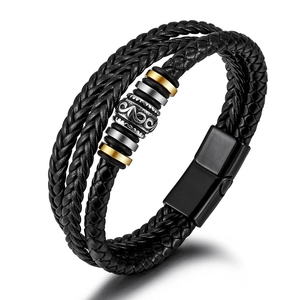 An meinen Enkel – Dreifaches Lederarmband