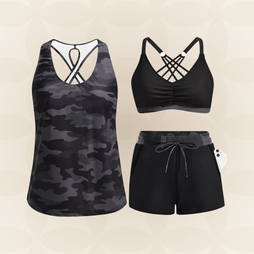 Rosalie | Badeanzug Set mit Kordelzug und Atmungsaktivem Material