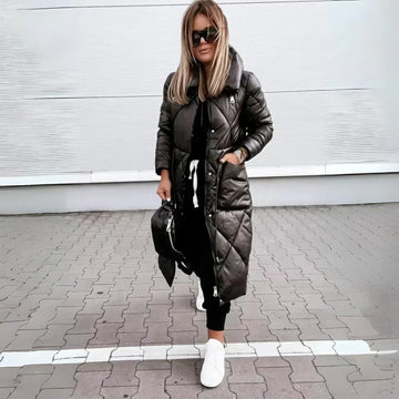 Noelia | Lange, elegante Steppjacke im Bomber-Stil