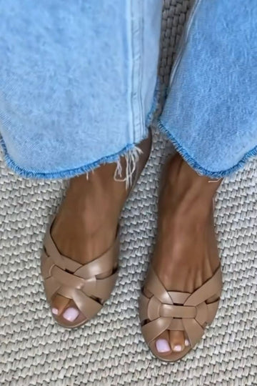 Serafina | Geflochtene Sandalen in Naturfarbe
