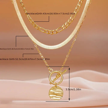 Savira Strukturierte Münz-Schichtenkette | Gold