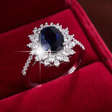 Goldener Ring mit Saphir