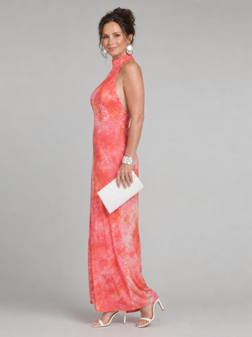 Coraline | Neckholder Maxi-Kleid mit bedrucktem Muster