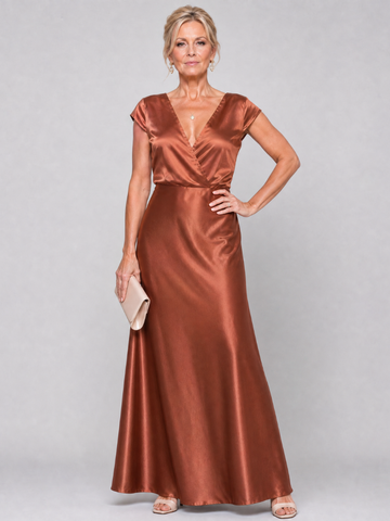 Samouse | Maxikleid mit Wickeloberteil und kurzen Ärmeln