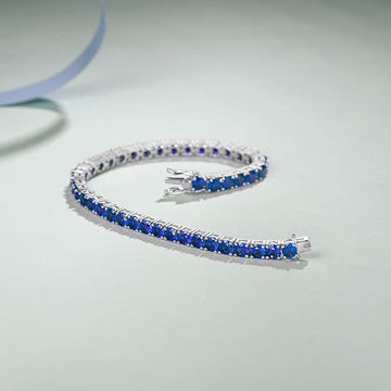Saphir Tennisarmband | Weißgold