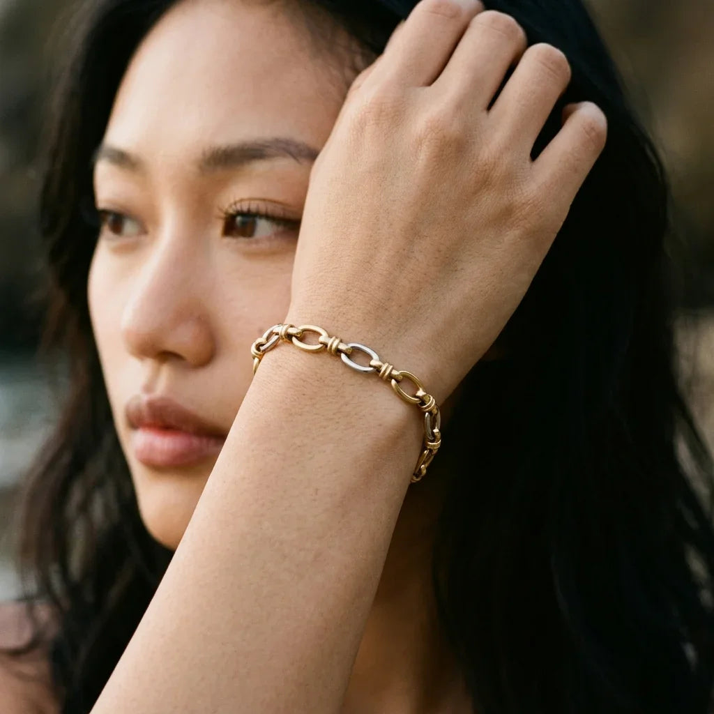 Addison Zweifarbiges Gold-Armband