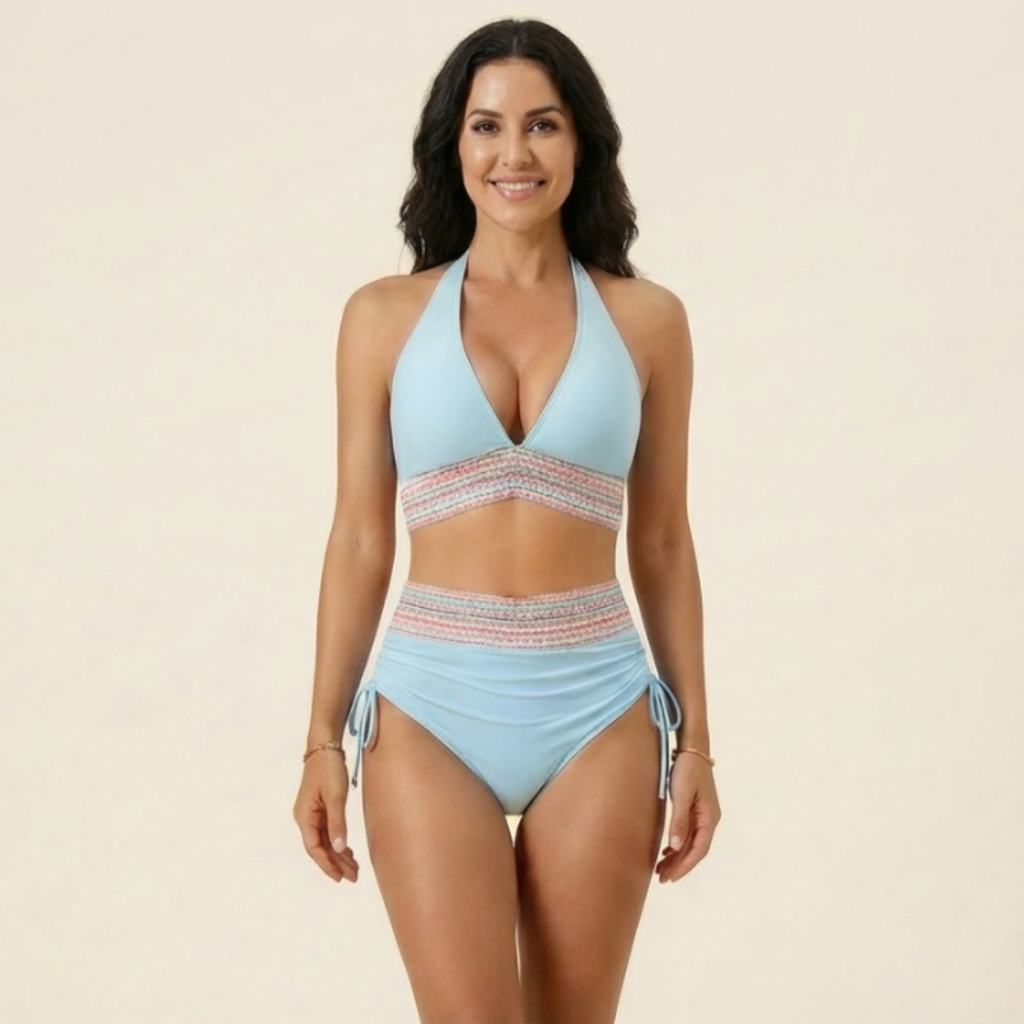 Noa – Hochtaillen-Bikini mit Figurformendem Band