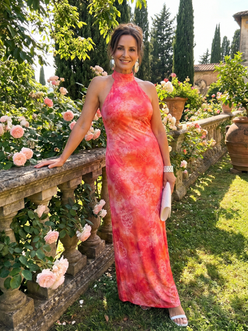 Coraline | Neckholder Maxi-Kleid mit bedrucktem Muster